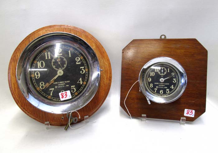 Appraisal: TWO SETH THOMAS U S NAVY CLOCKS Mark I -