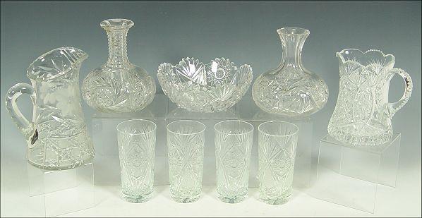 Appraisal: PIECE GROUP BRILLIANT CUT GLASS To include water pitchers water