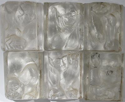 Appraisal: Six architectural glass panels one signed Clare Stratton each panel