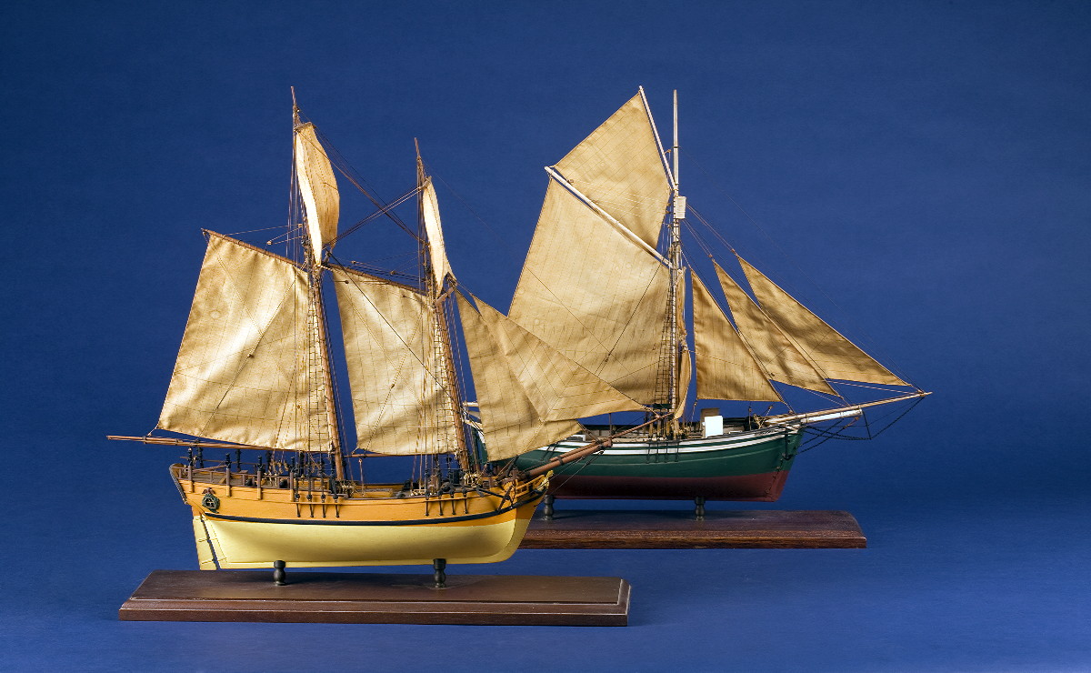 Appraisal: CARVED AND PAINTED MODEL OF THE SCHOONER quot GJOA quot