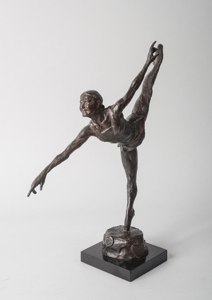 Appraisal: ENZO PLAZZOTTA - ARABESQUE Bronze with patine brune with the