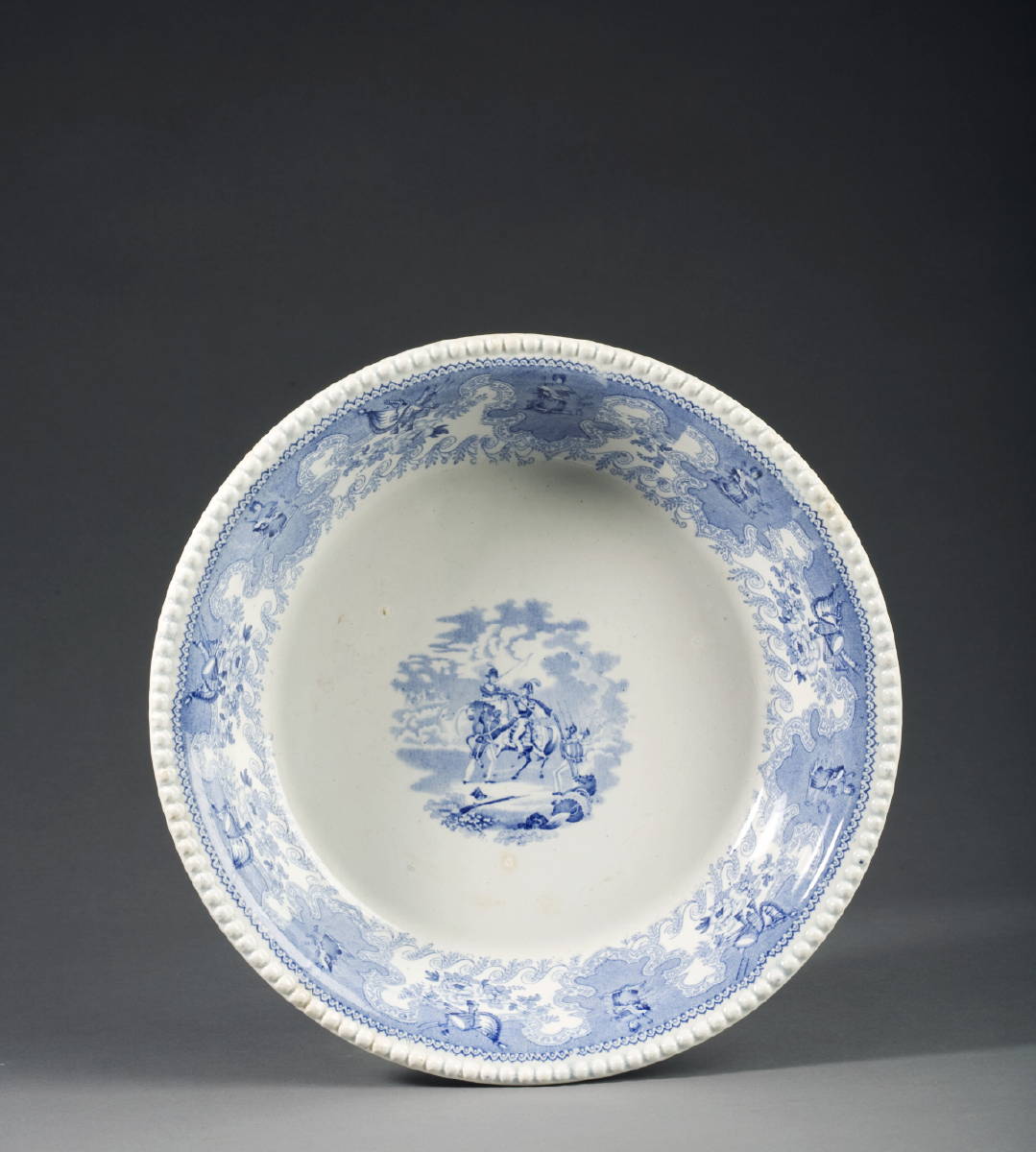 Appraisal: TEXIAN CAMPAIGNE BATTLE OF PALO ALTO STAFFORDSHIRE LIGHT-BLUE TRANSFER-PRINTED BOWL