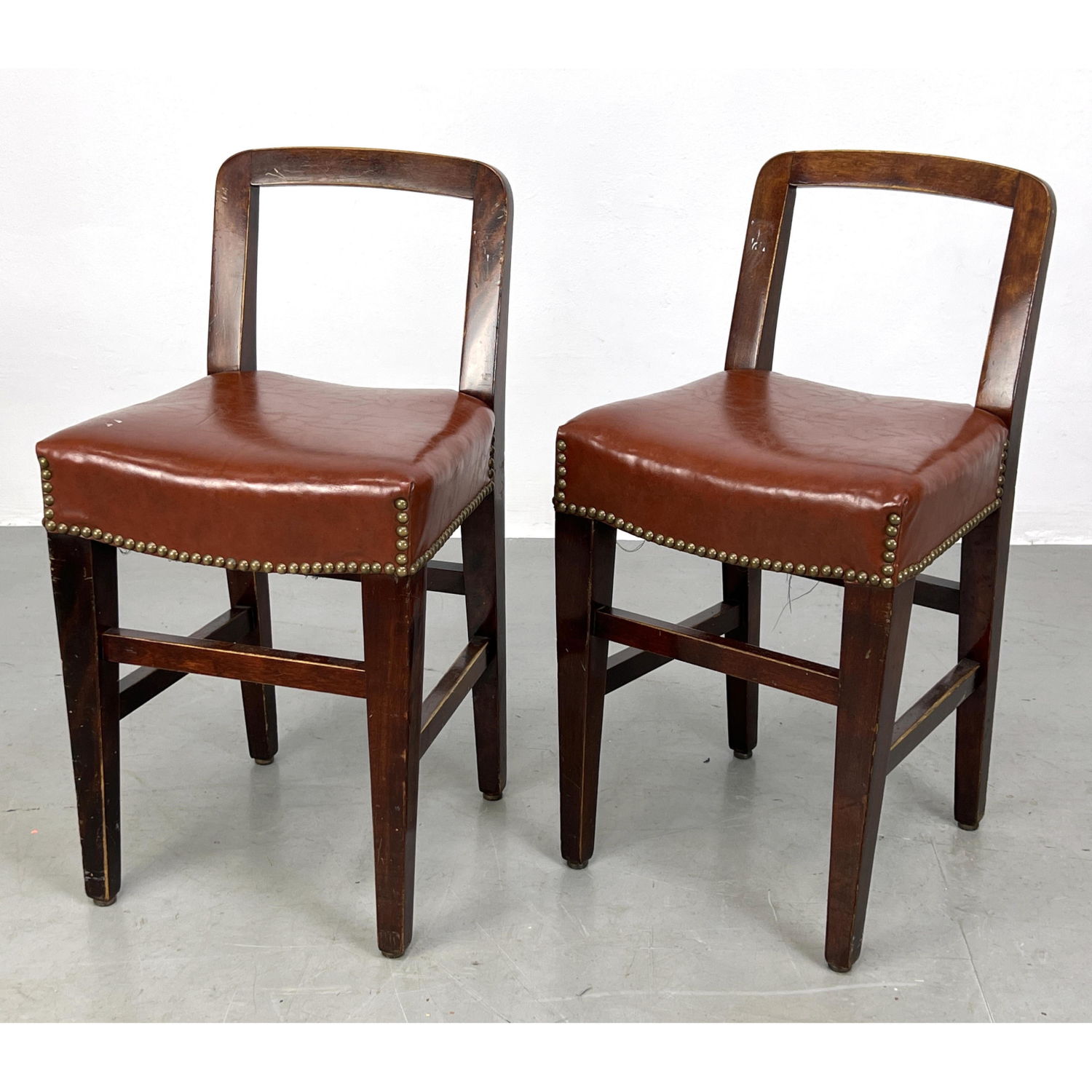 Appraisal: Pair Art Deco Chairs Open backs Dimensions H inches W