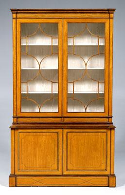 Appraisal: Maitland Smith break front cabinet figured satinwood throughout with line