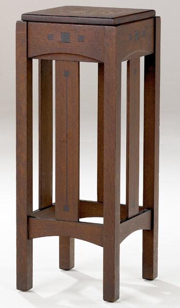 Appraisal: LIMBERT Ebon-Oak fern stand with square top Branded signature x