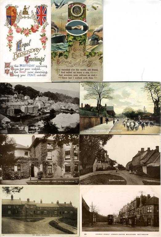 Appraisal: AN ALBUM OF POSTCARDS approximately half topographical in particular Nottingham