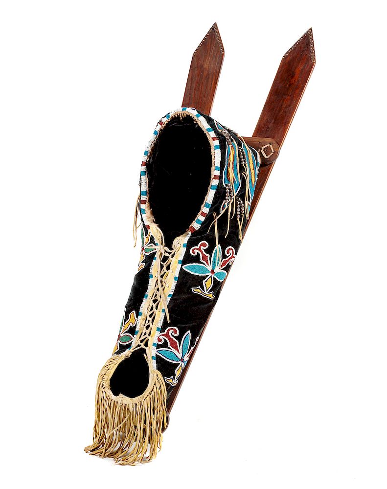 Appraisal: Kiowa Child's Beaded Cradle length x width inches Kiowa Child's