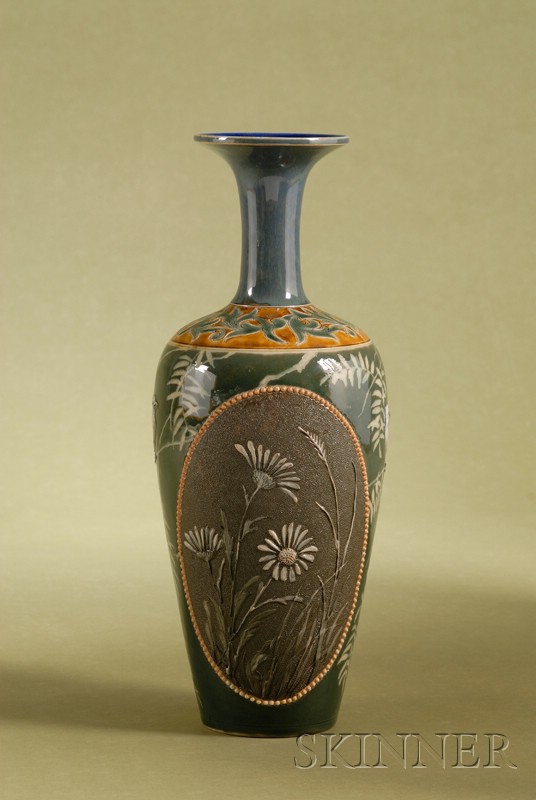 Appraisal: Doulton Lambeth Salt-glaze Mantel Vase dated by Florence E Barlow