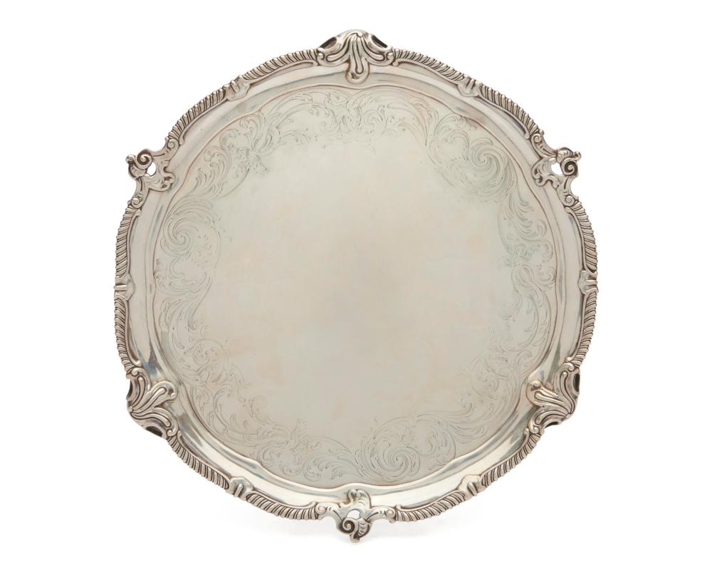 Appraisal: English Silver Salver London TH maker possibly Thomas Hatton engraved