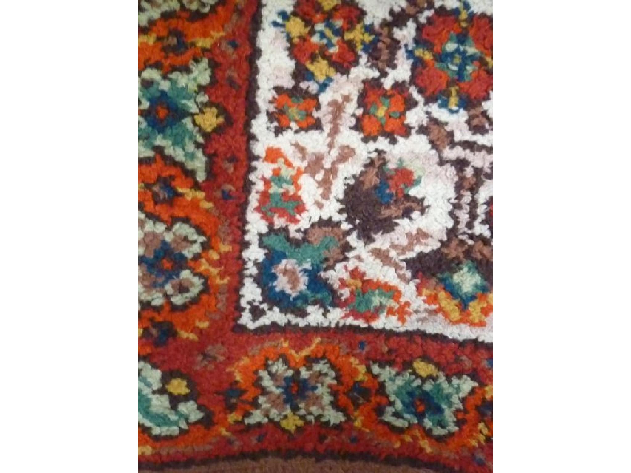 Appraisal: Three various wool rugs with abstract floral geometric and other