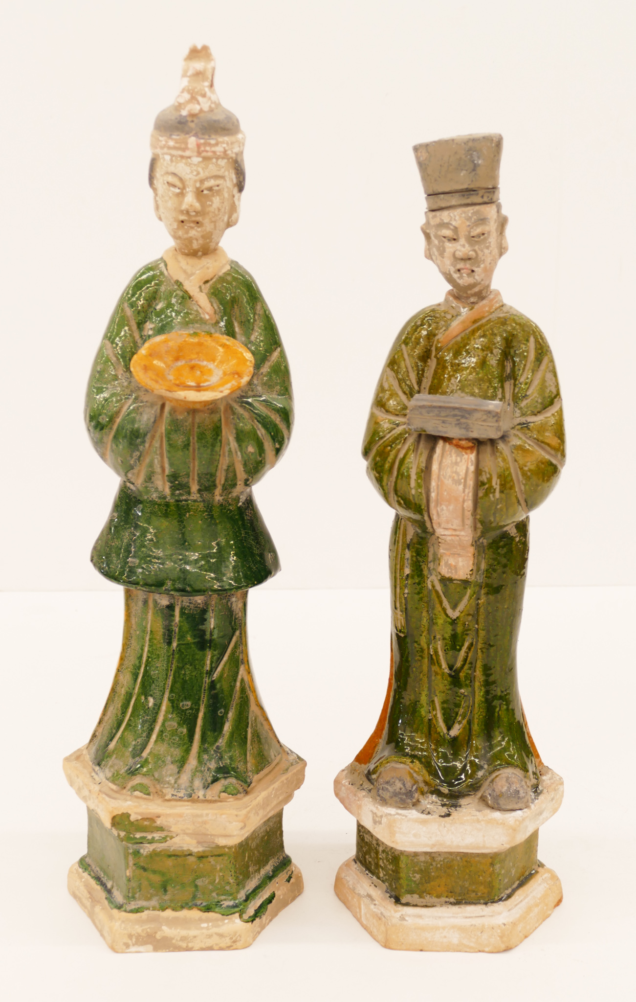 Appraisal: pc Chinese Ming Sancai Ceramic Tomb Figures '' and ''