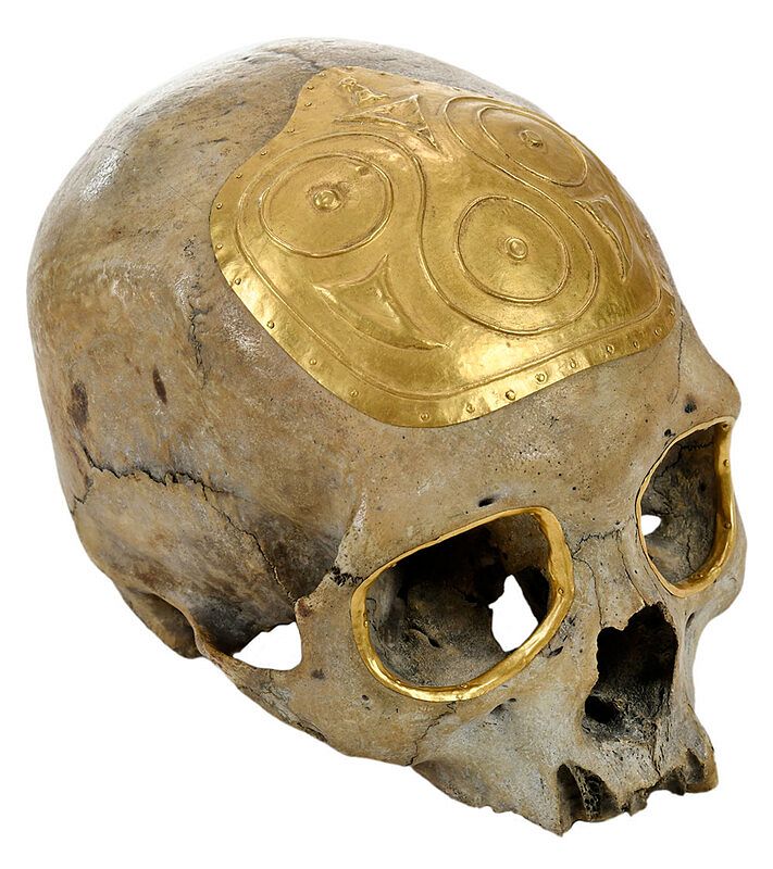 Appraisal: Gold Plated Human Skull circa th century skull with probably