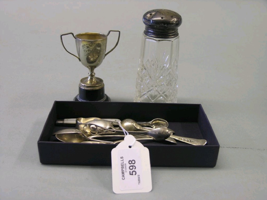 Appraisal: A set of six silver coffee spoons Sheffield together with