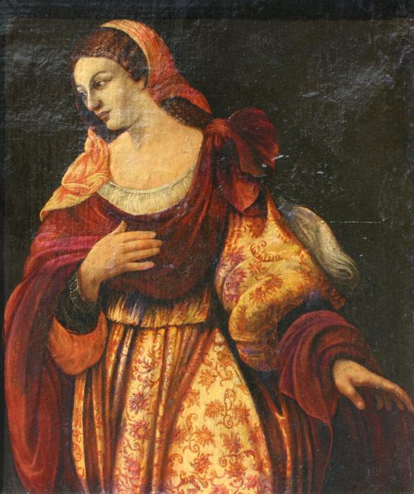 Appraisal: TH CENTURY FEMALE PORTRAIT OIL Canvas '' x '' heavy