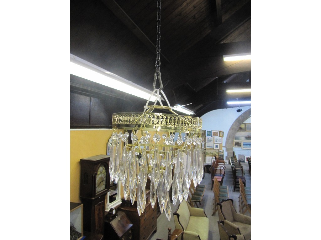 Appraisal: Pair of crystal ceiling lights