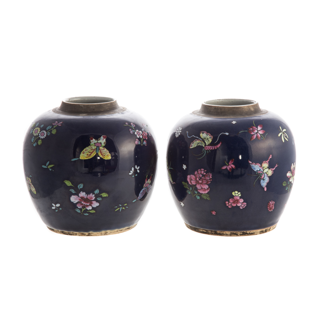 Appraisal: Pair Chinese Export porcelain ginger jars circa - dark blue