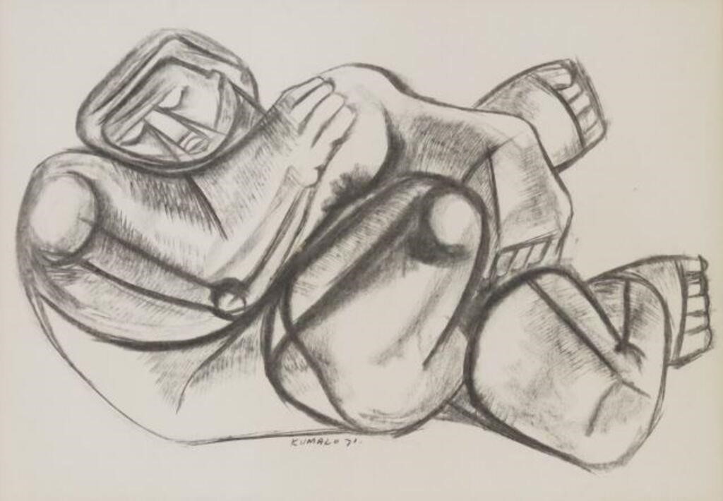 Appraisal: Framed charcoal drawing on paper Reclining Figure signed lower center