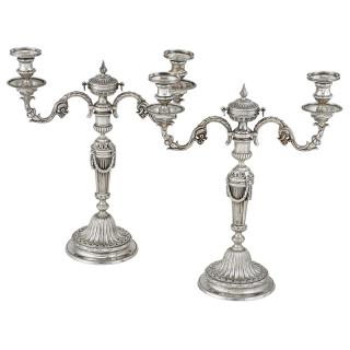 Appraisal: VICTORIAN SILVER TWO Each on circular fluted foot the tapering