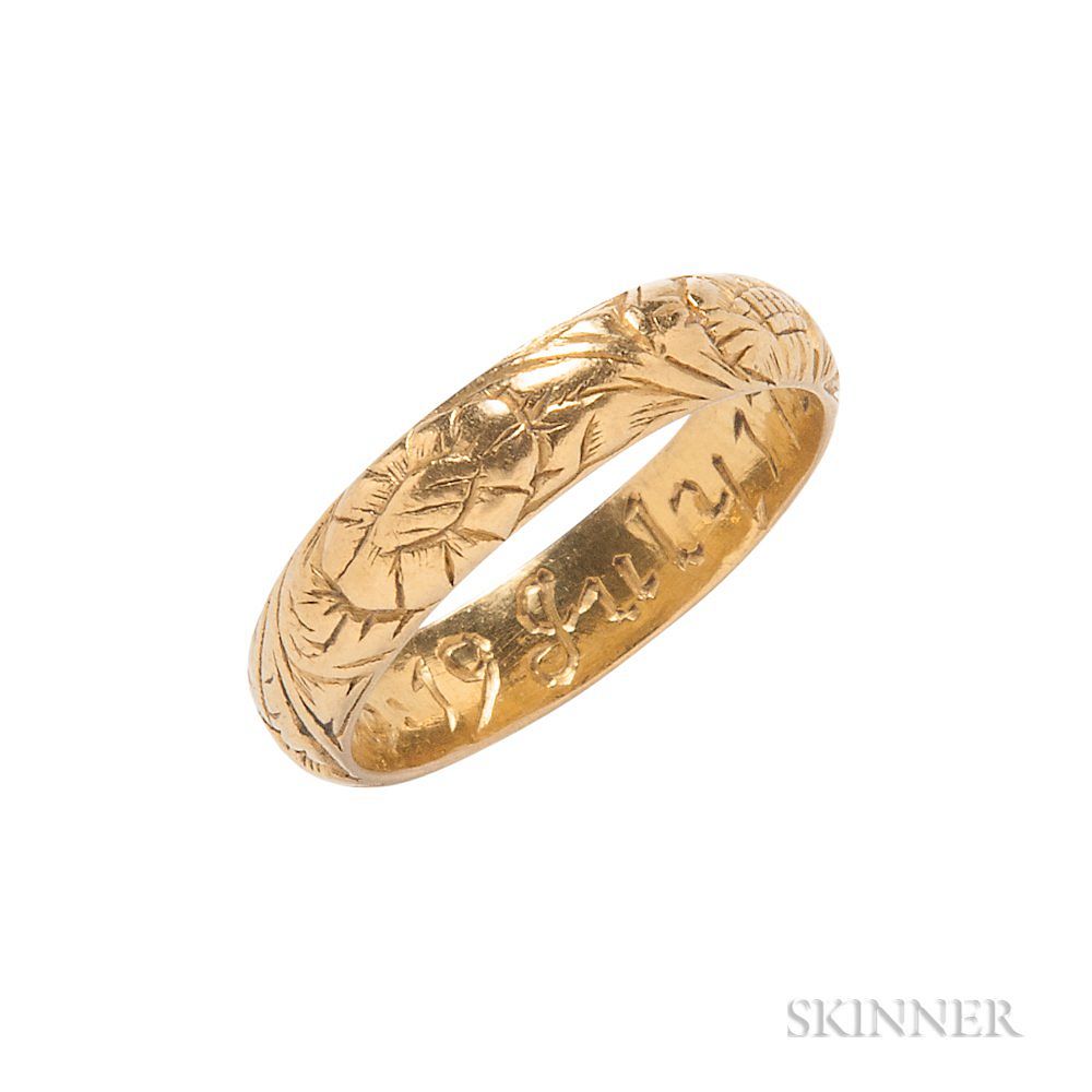 Appraisal: Gold Memento Mori Ring Gold Memento Mori Ring England dated