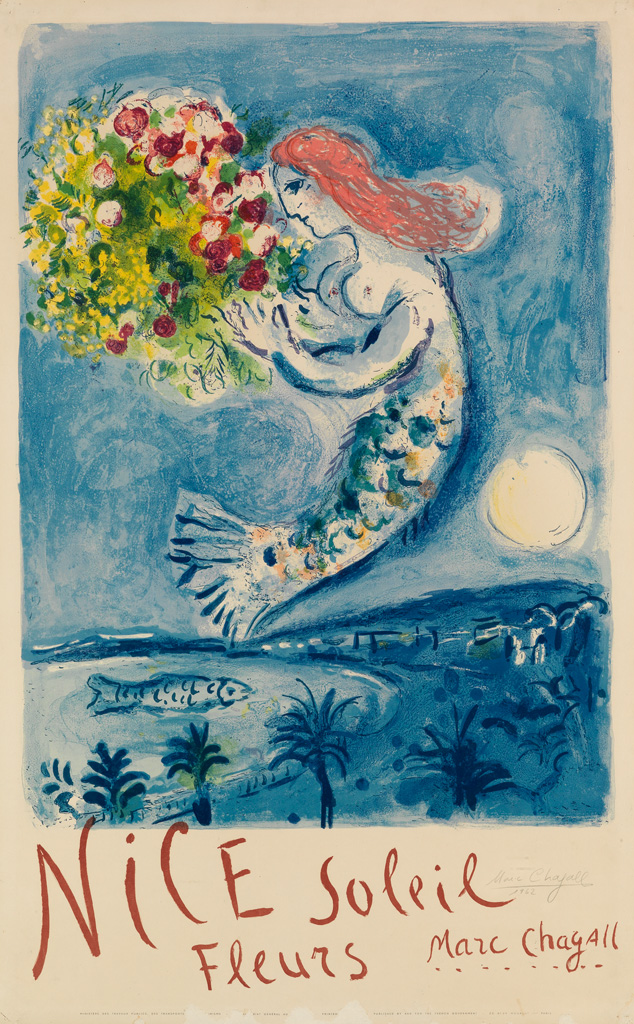 Appraisal: MARC CHAGALL Le Baie des Anges Color lithograph poster x