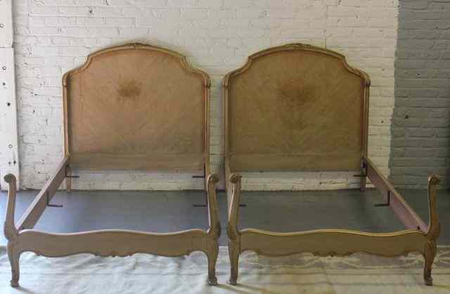 Appraisal: Pair of Gilt Wood Twin Beds From an East th