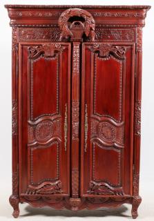 Appraisal: FRENCH CARVED WALNUT ARMOIRE CA TH C FRENCH CARVED WALNUT