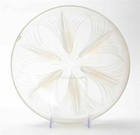 Appraisal: A Verlys Art Deco Glass Cattail Bowl modeled in sepia