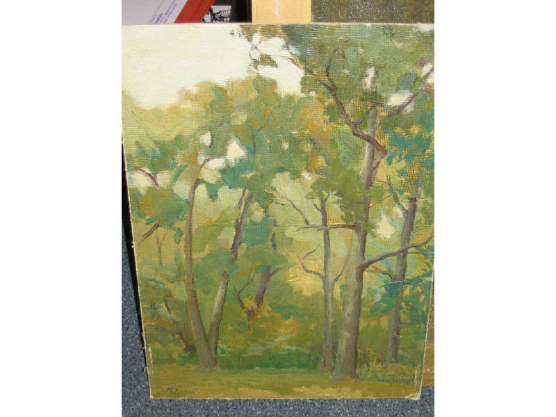 Appraisal: MARTIN KAISER TH CENTURY OPEN WOODS oil on artist's board