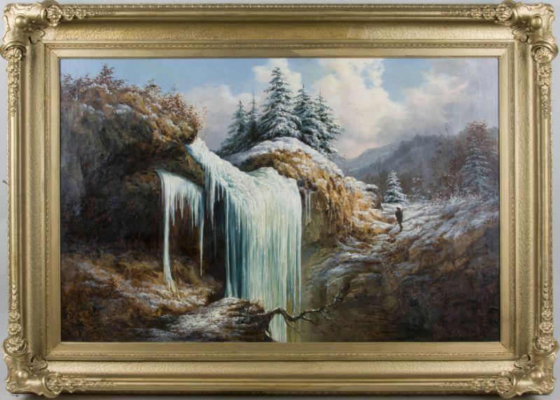 Appraisal: Wm Frerichs NY NC - Frozen Falls oil on canvas