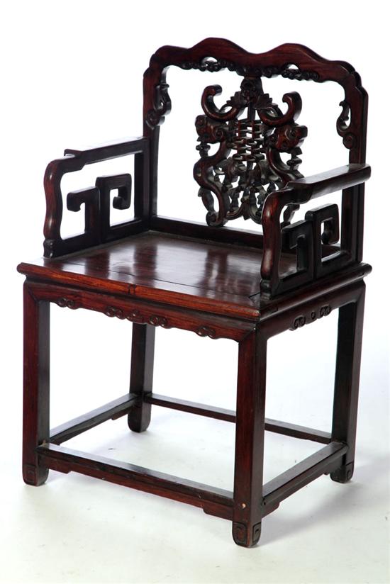 Appraisal: FOUR ARMCHAIRS China early th century rosewood Very similar chairs