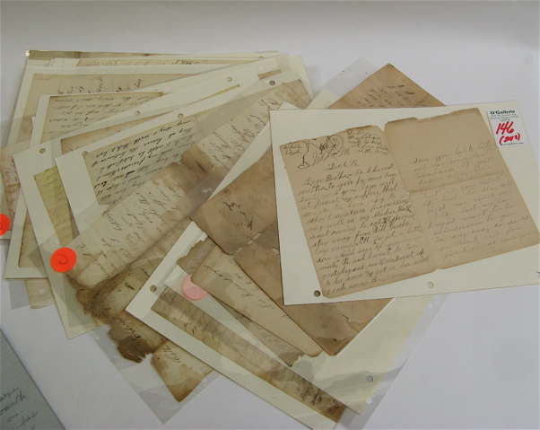 Appraisal: COLLECTION OF APPROXIMATELY TWENTY-FOUR CIVIL WAR LETTERS and correspondence in