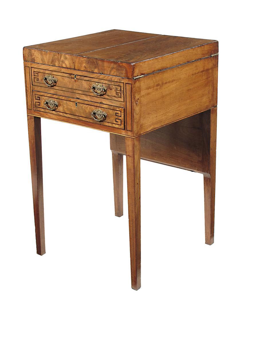 Appraisal: A late George III mahogany square washstand