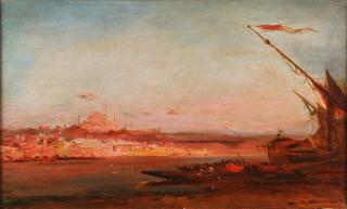 Appraisal: Painting Henri Duvieux Henri Duvieux French - Sunset Over Bosphorus