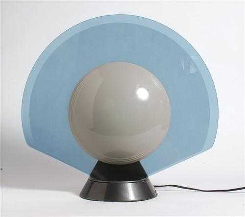 Appraisal: ARTELUCE TABLE LAMP Tikal circa Smoked glass partly frosted Central