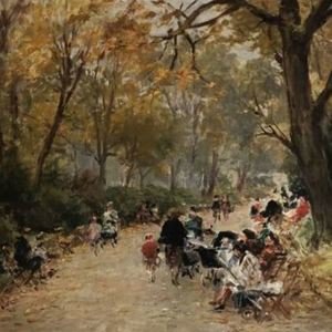 Appraisal: Fred Money French - Untitled Streets of a Paris Park