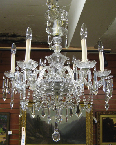 Appraisal: SIX-LIGHT IRISH CRYSTAL CHANDELIER Waterford Ireland second quarter of the