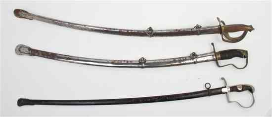 Appraisal: Three Swords with Scabbards comprising two Indian examples and another