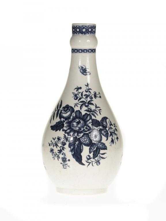 Appraisal: A WORCESTER WATER BOTTLE OR GUGLET transfer printed in underglaze