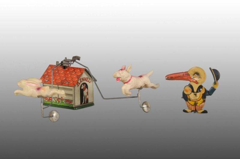 Appraisal: Lot of Kennel Stork Toys Description Japanese and German Tin