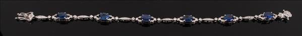 Appraisal: A sapphire and diamond bracelet set along the length with