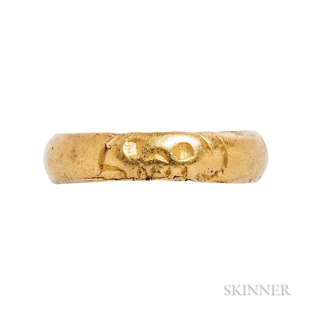 Appraisal: Gold Memento Mori Ring Gold Memento Mori Ring England dated