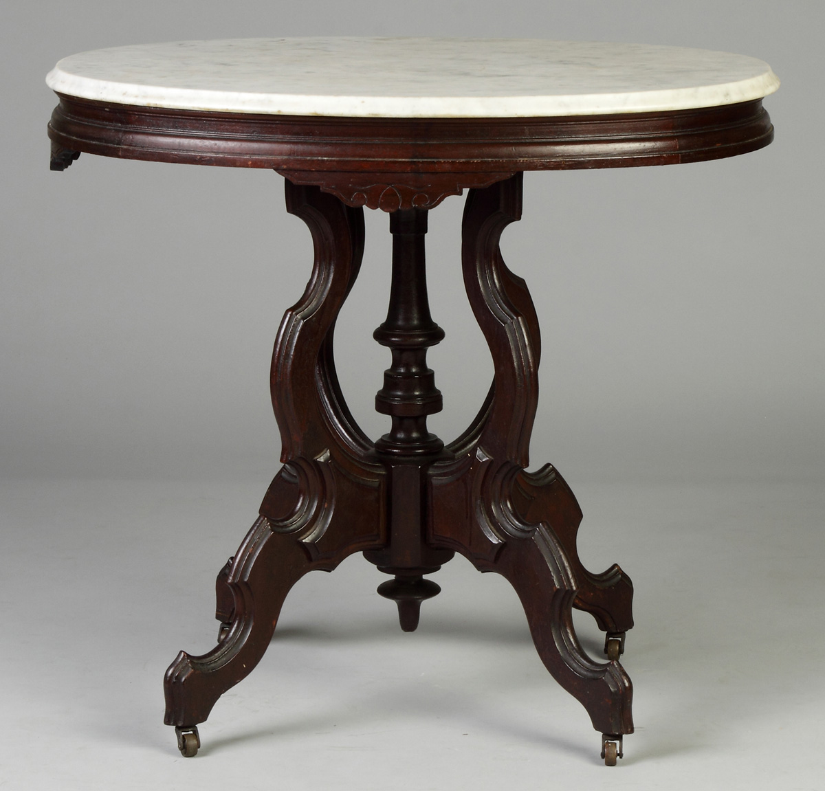 Appraisal: Victorian Walnut Marble Top Table