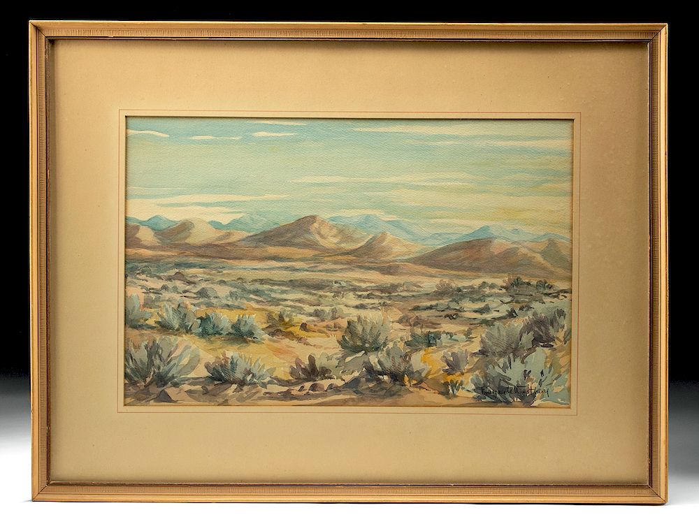 Appraisal: Framed Watercolor of a Southwest Landscape Marguerite Westbury American active