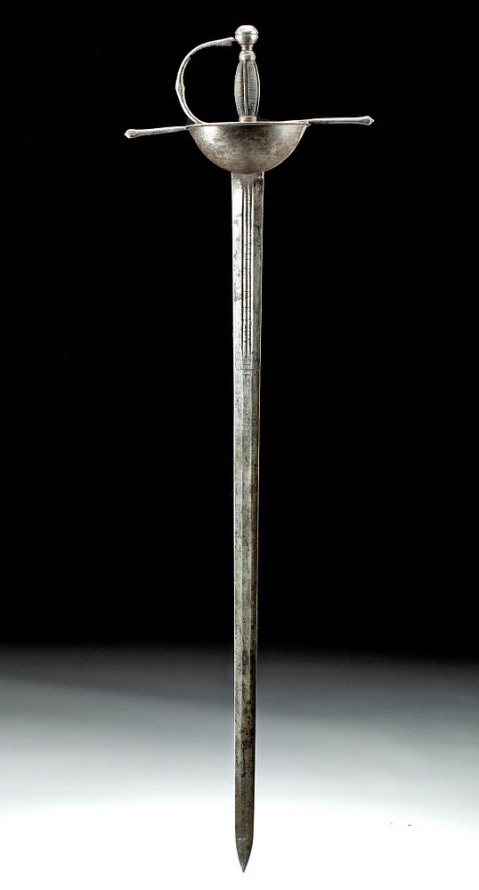 Appraisal: Mid- th C Spanish Steel Cup Hilt Broadsword Western Europe