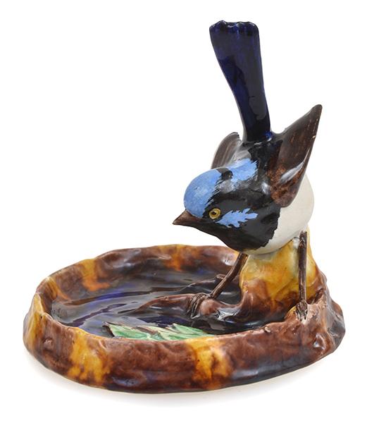 Appraisal: GRACE SECCOMBE ACT C - SUPERB FAIRY-WREN DISH incised Grace