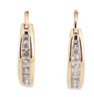 Appraisal: Pair k Yellow Gold Diamond Hoop Earrings Pair of ladies