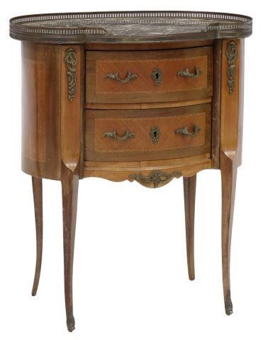 Appraisal: French Louis XV style kidney-form side table th c pierced