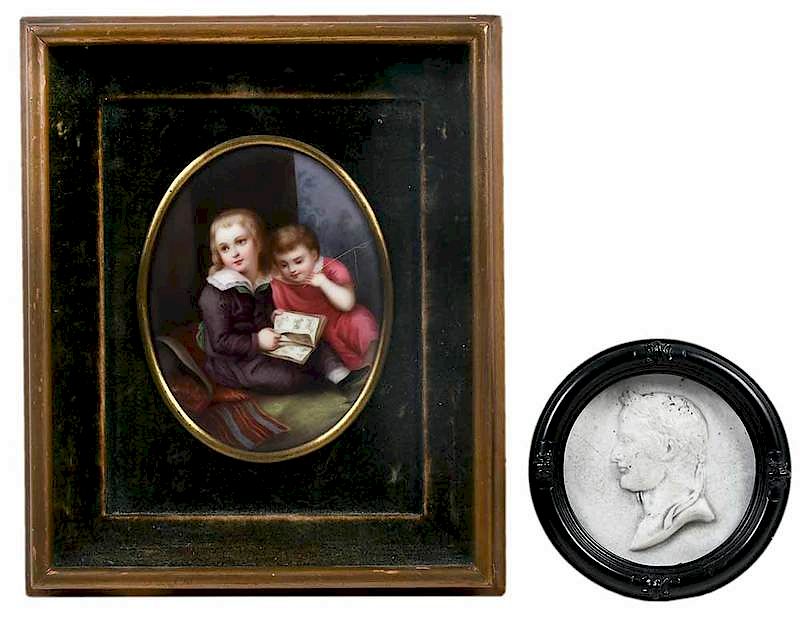 Appraisal: Two Portrait Miniatures Die S hne des K nstlers The