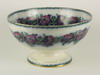 Appraisal: PUNCH BOWL - Large pedestal base flow blue rose pattern