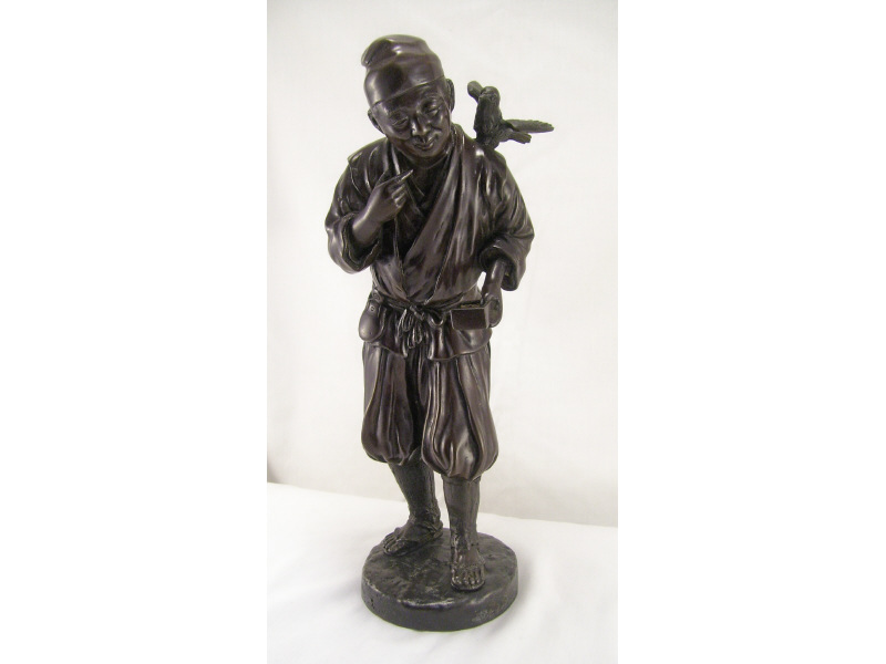 Appraisal: Oriental Bronze Figure Cast bronze Oriental figure of a man